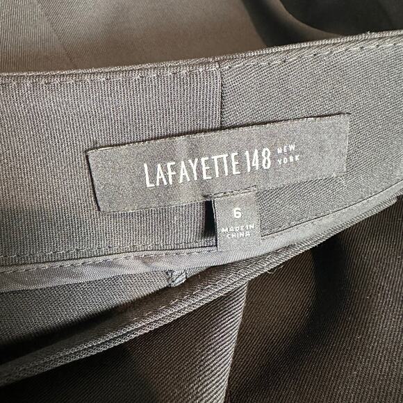 Lafayette 148 Women's Menswear Virgin Wool Stretch Trouser Pant Black 6 - Picture 5 of 11